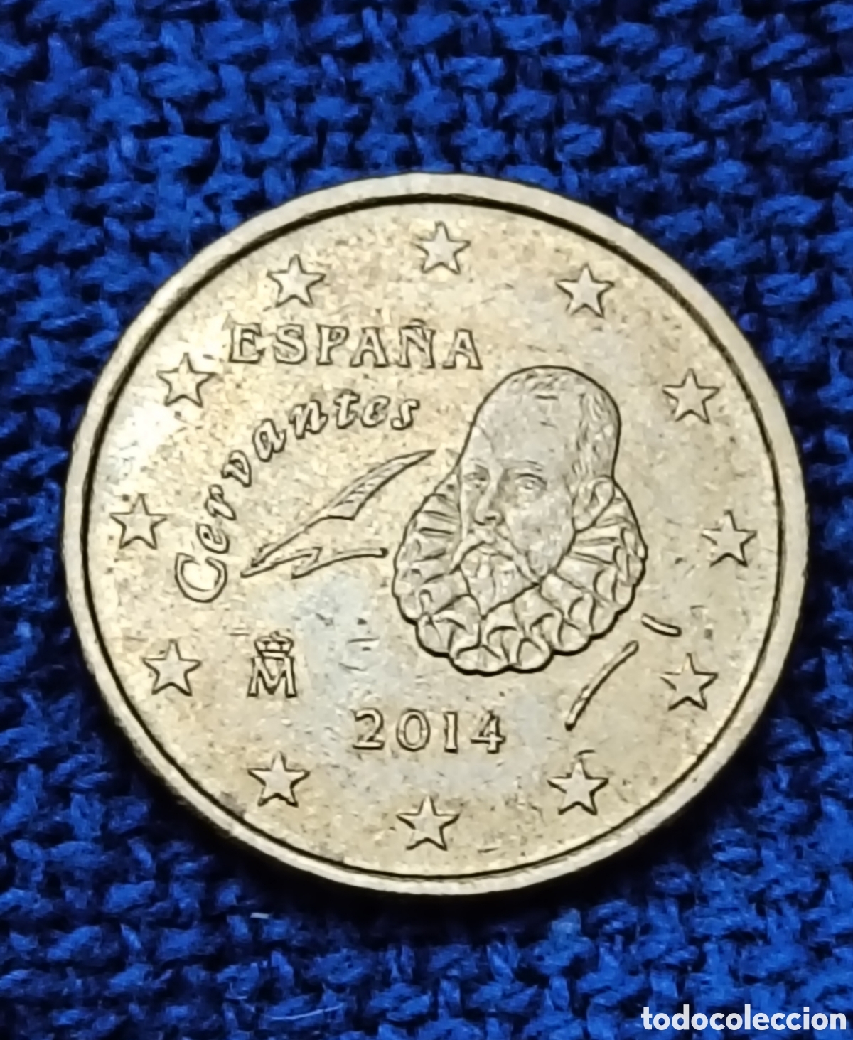 Monedas con errores: AA. 10 cts. 2014. Espa&ntilde;a. Pegote metal en reverso. - Foto 2