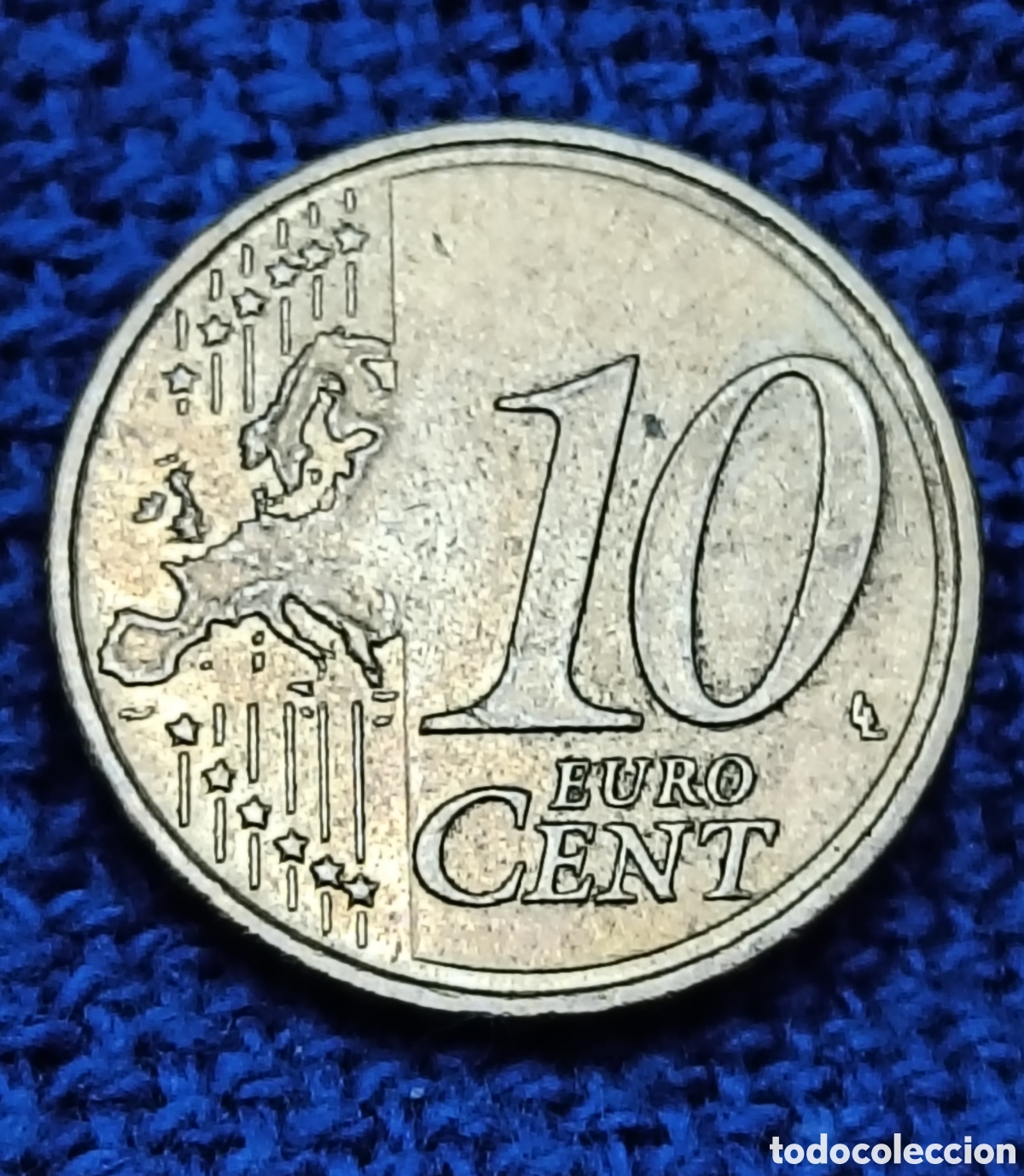 Monedas con errores: AA. 10 cts. 2014. Espa&ntilde;a. Pegote metal en reverso. - Foto 3