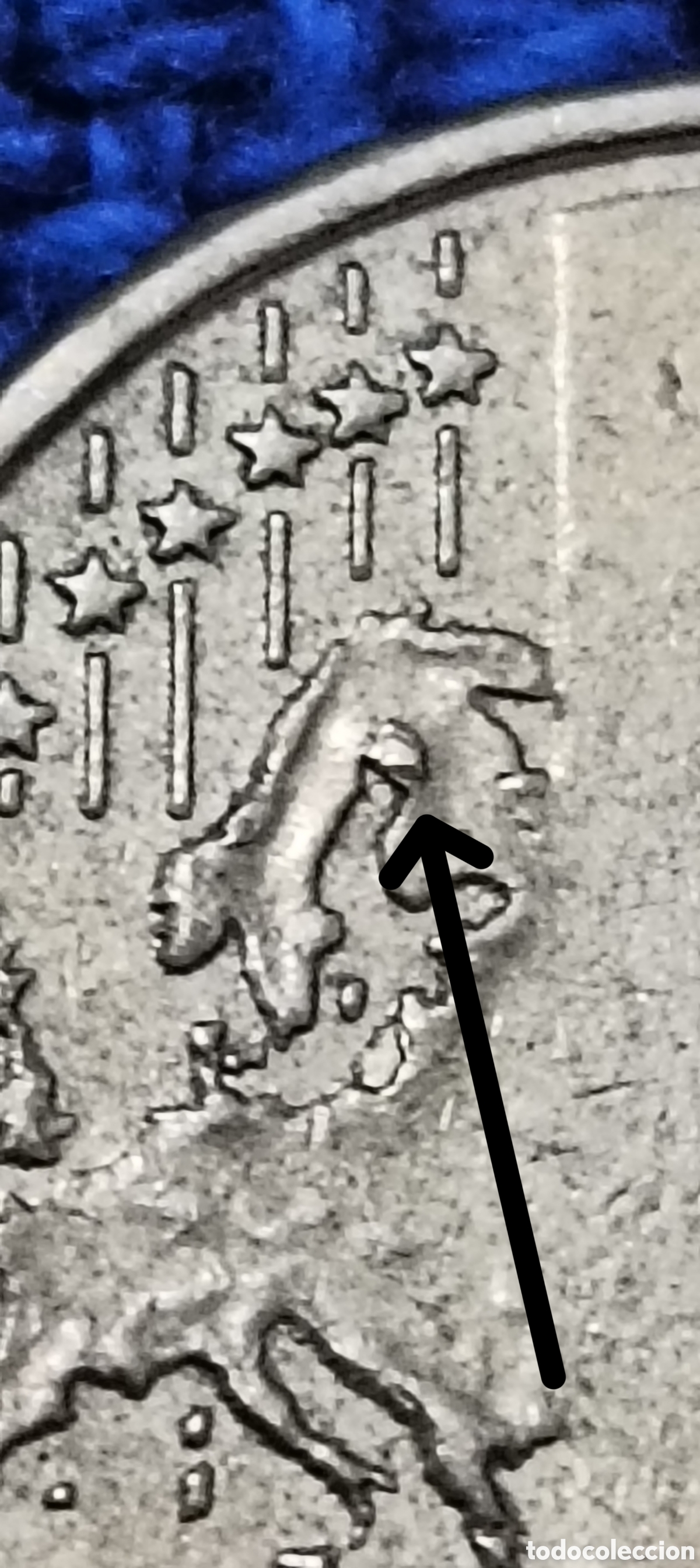 Monedas con errores: AA. 10 cts. 2014. Espa&ntilde;a. Pegote metal en reverso. - Foto 1