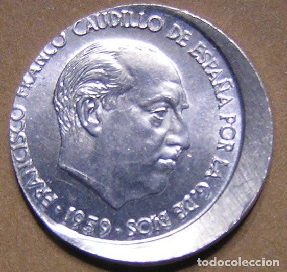 Monedas con errores: 10 C&Eacute;NTIMOS 1959 - VARIANTE ACU&Ntilde;ACI&Oacute;N DESPLAZADA SIN CIRCULAR