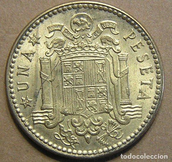 Monedas con errores: 1 PESETA 1947 ESTRELLAS 19-53 SIN CIRCULAR - VARIANTE CU&Ntilde;O ROTO DEL REVERSO