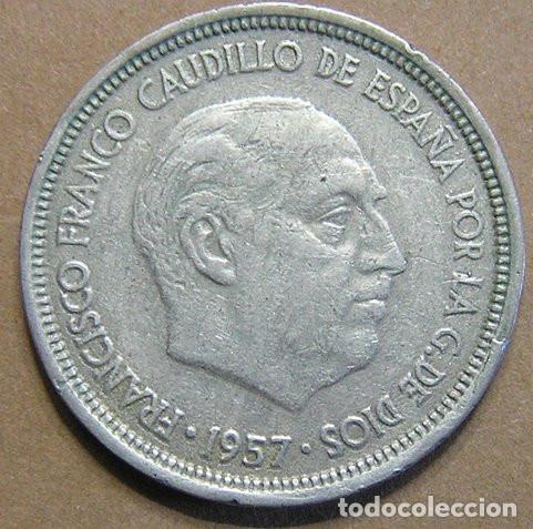 Monedas con errores: 5 PESETAS 1957 ESTRELLA 63 - VARIANTE CANTO CORONA