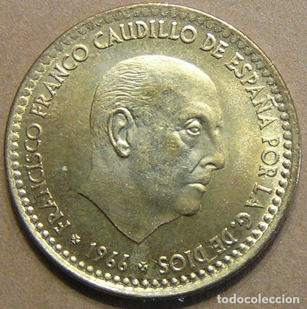 Monedas con errores: 1 PESETA 1966 ESTRELLA 75 SIN CIRCULAR - VARIANTE CU&Ntilde;O CONTRAMARCADO EN ANVERSO Y REVERSO