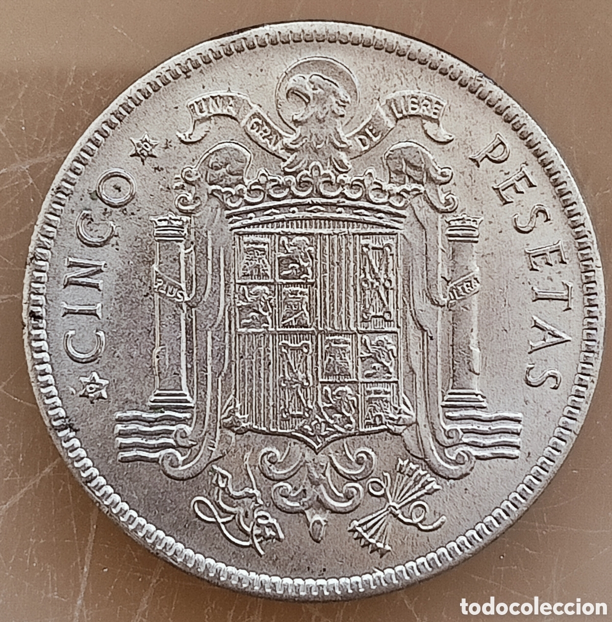 Monedas con errores: Moneda 5 pesetas 1949*50- variantes - Foto 2