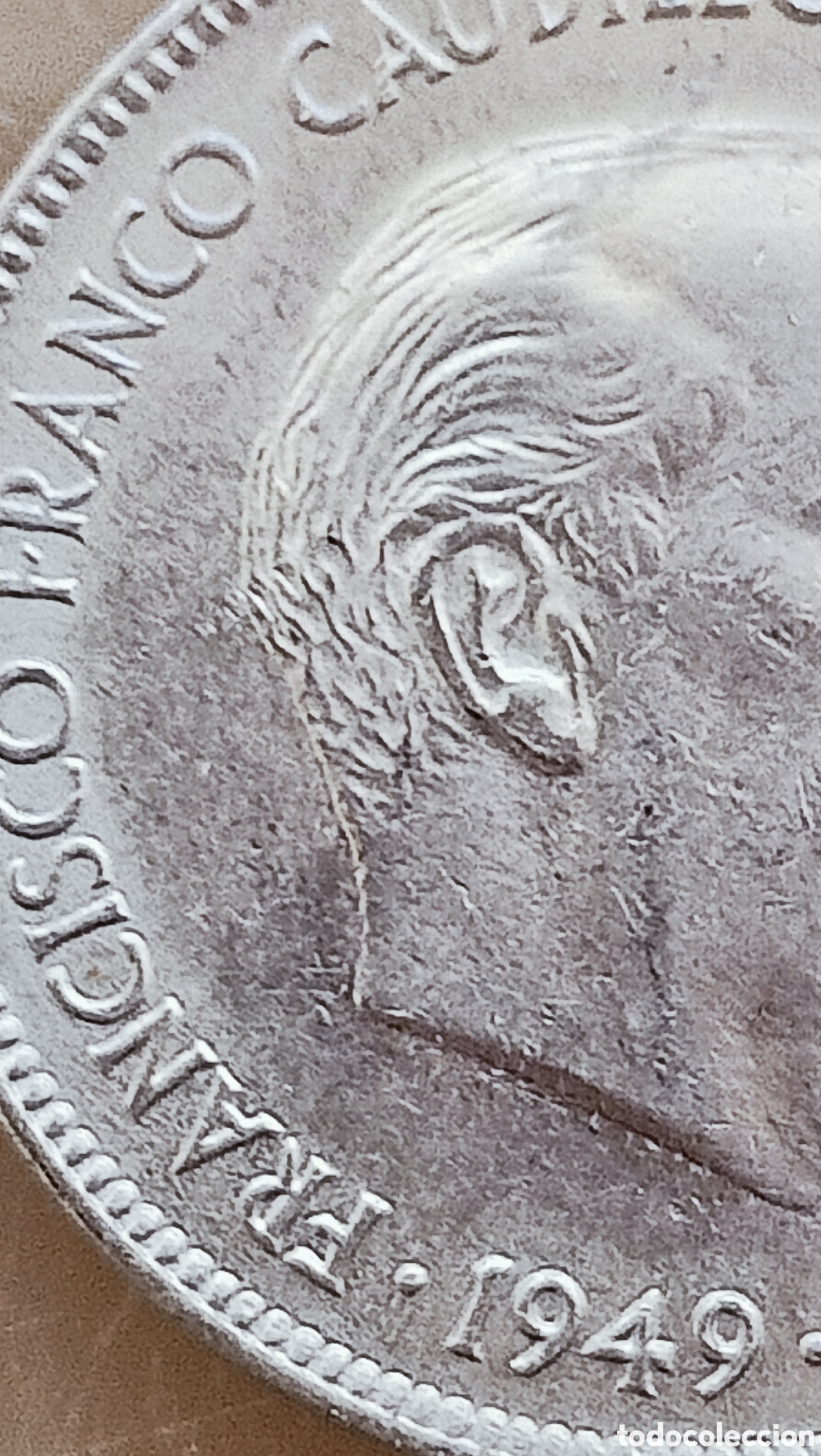 Monedas con errores: Moneda 5 pesetas 1949*50- variantes - Foto 18