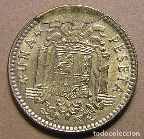 Monedas con errores: 1 PESETA 1963 ESTRELLAS 19-65 - CU&Ntilde;O DESCANTILLADO EN REVERSO