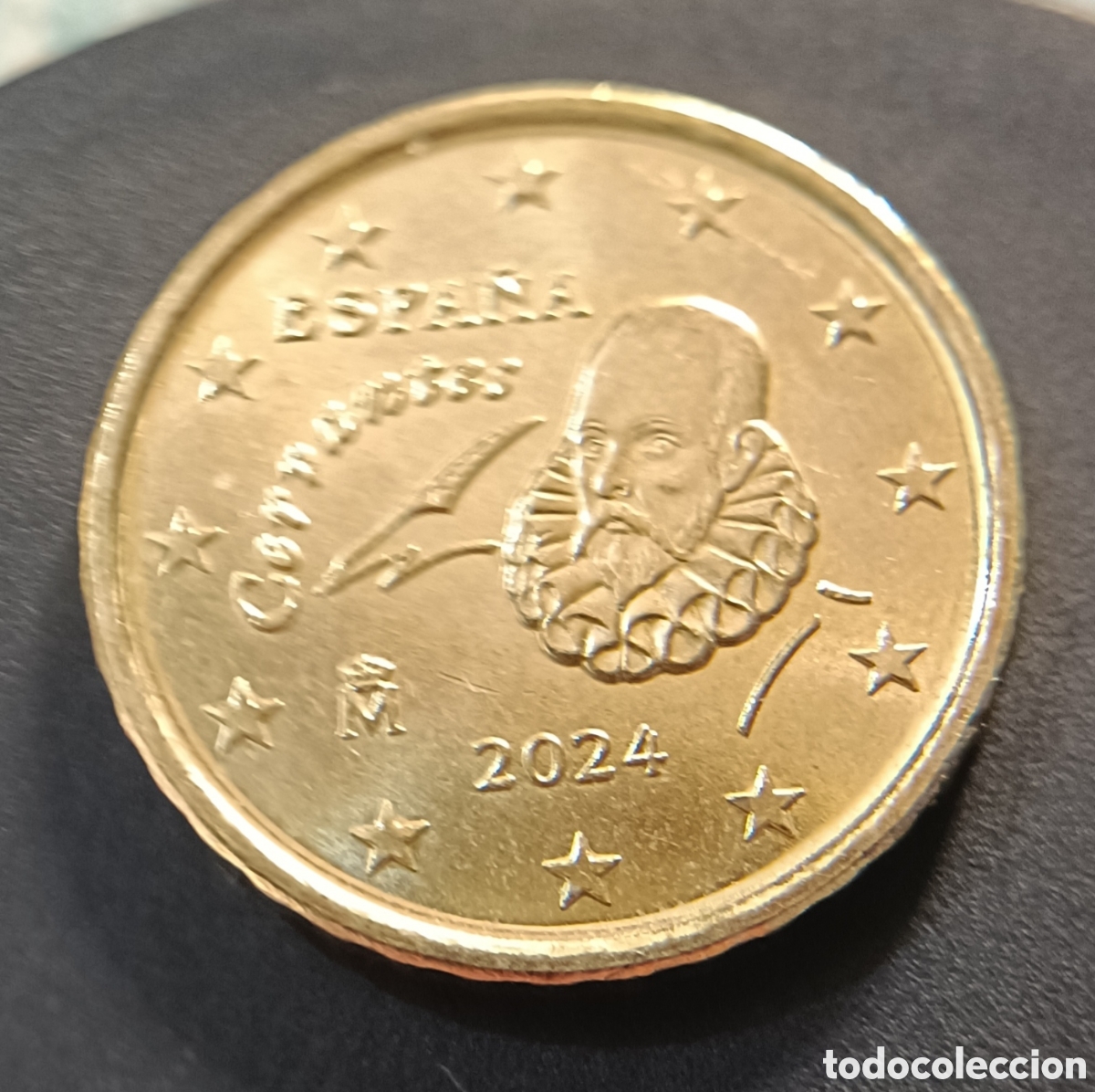Monedas con errores: AD. 10 cts. 2024. Espa&ntilde;a. Pegote en reverso. - Foto 2
