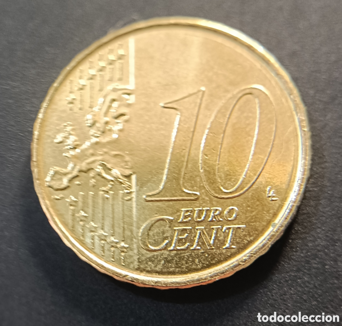 Monedas con errores: AD. 10 cts. 2024. Espa&ntilde;a. Pegote en reverso. - Foto 3