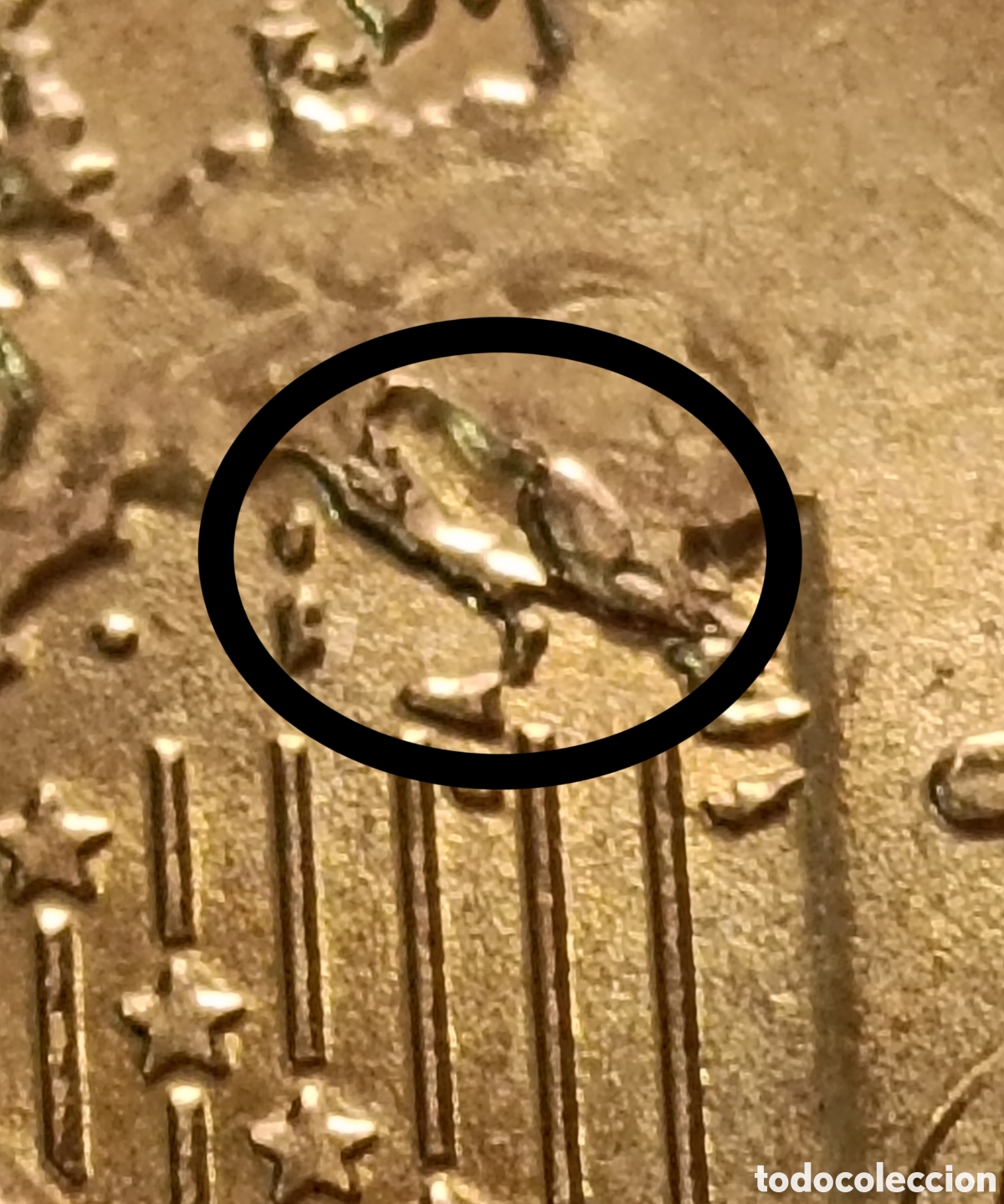 Monedas con errores: AD. 10 cts. 2024. Espa&ntilde;a. Pegote en reverso. - Foto 1