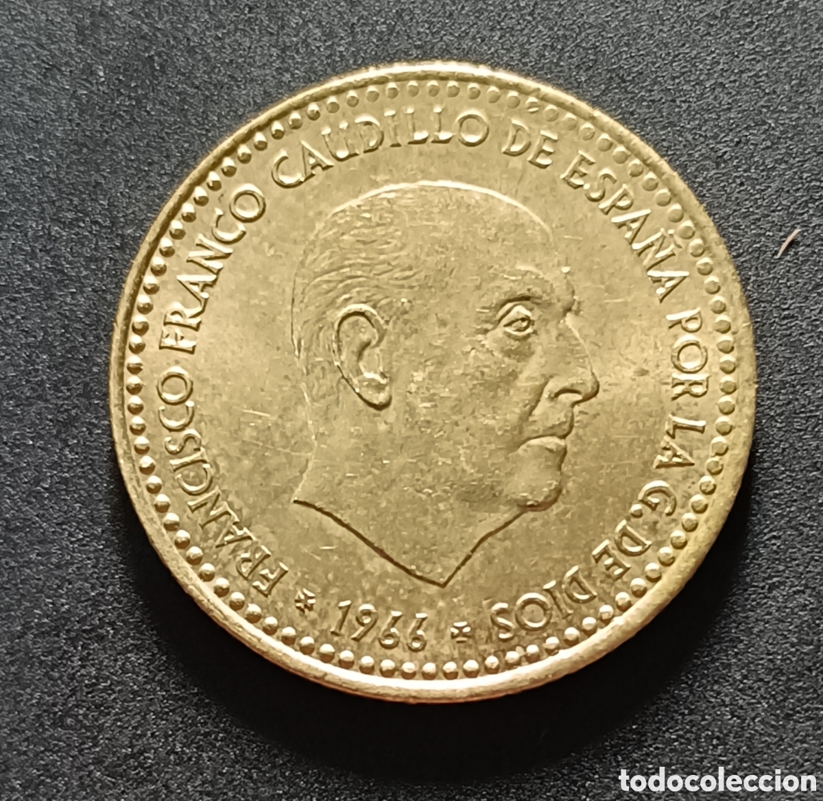 Monedas con errores: FD. 1 pta. 1966. 19-73. Franco. Leve error incuso. - Foto 3