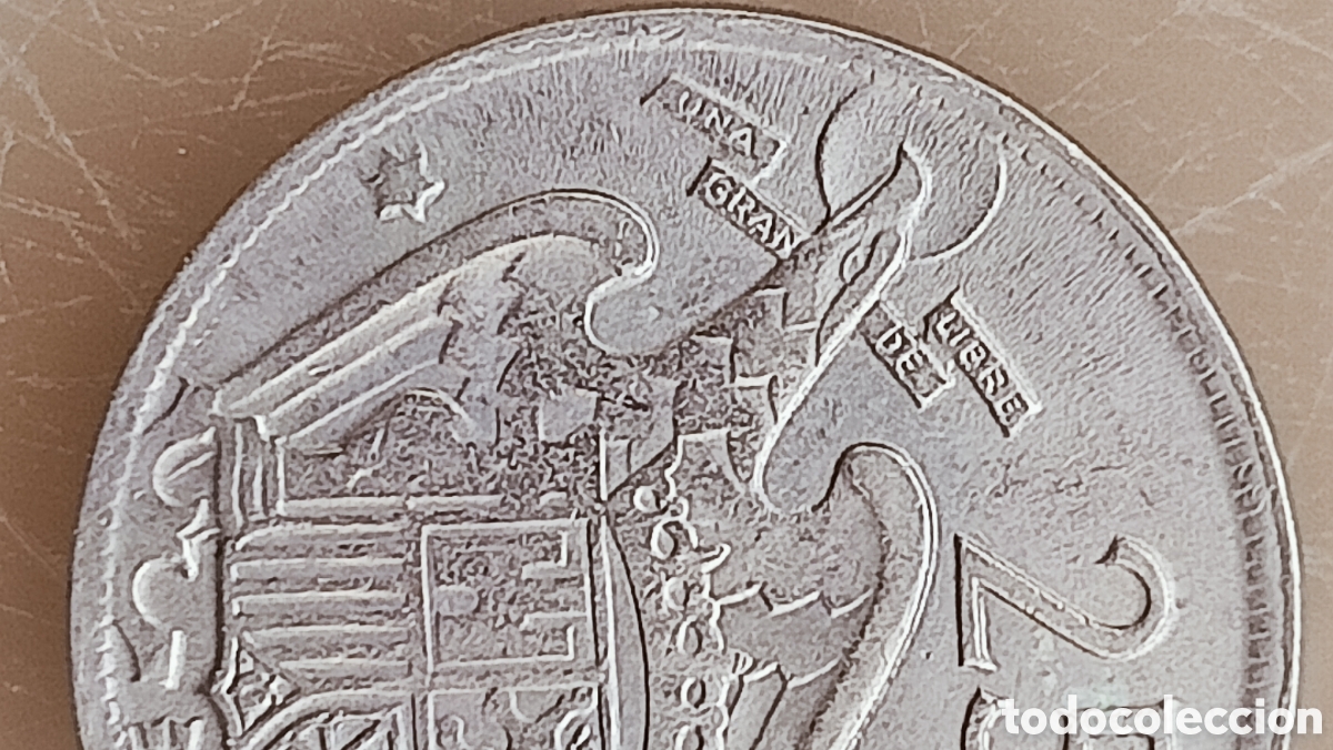 Monedas con errores: Moneda 25 pesetas(1957) variante de canto - Foto 19