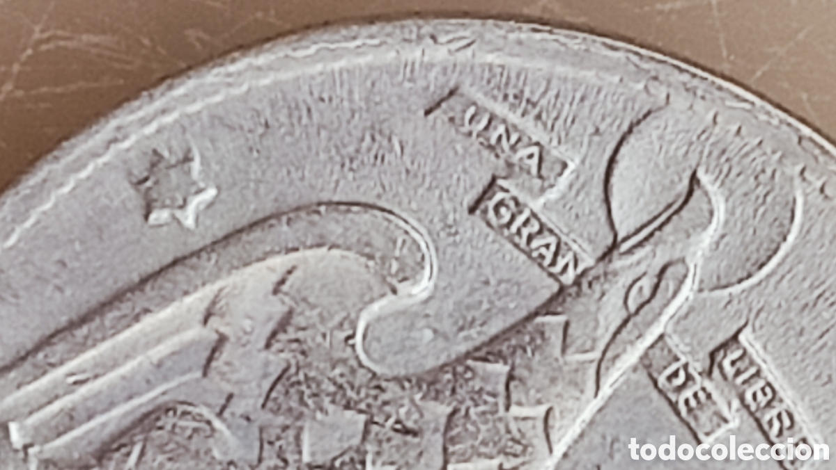 Monedas con errores: Moneda 25 pesetas(1957) variante de canto - Foto 22