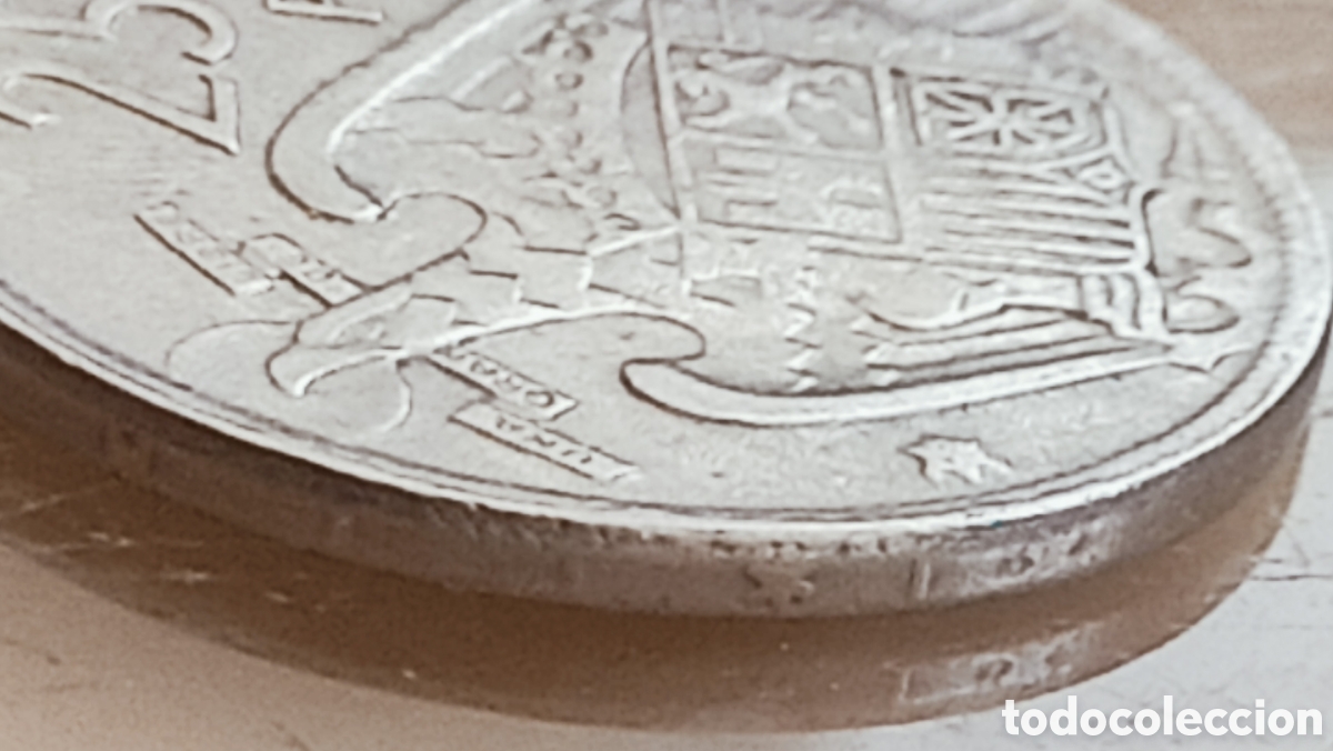Monedas con errores: Moneda 25 pesetas(1957) variante de canto - Foto 25