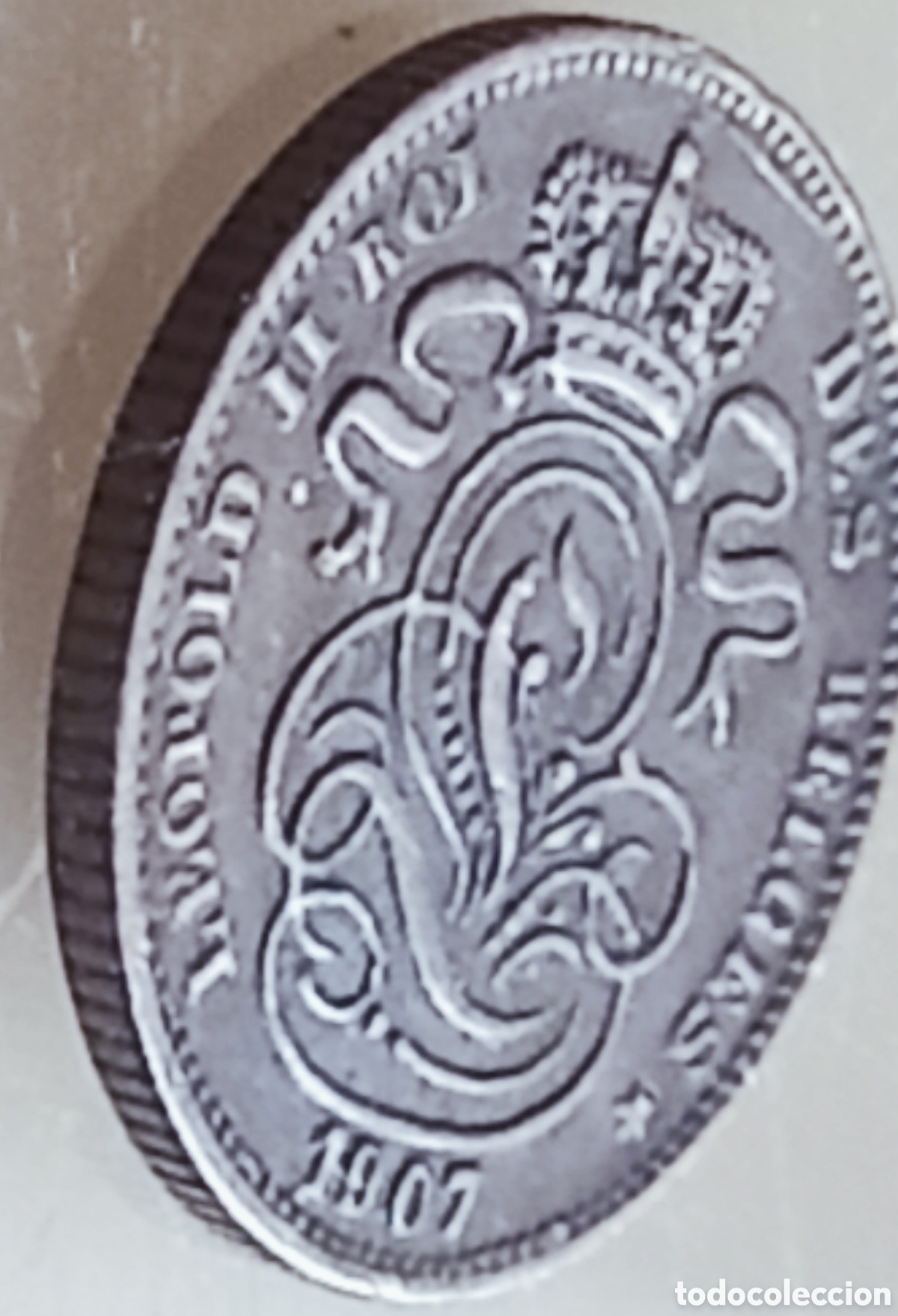 Monedas con errores: Moneda B&eacute;lgica.1cen,1907/variante - Foto 2