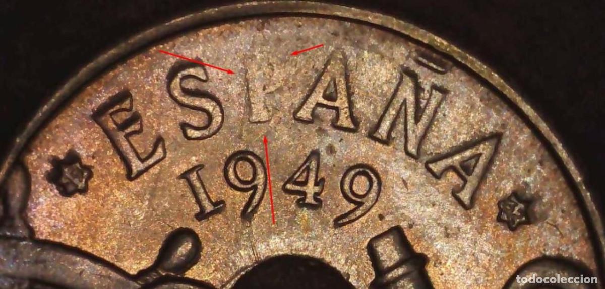 Monedas con errores: Espa&ntilde;a 50 C&eacute;ntimos 1949*19-62 Estado Espa&ntilde;ol S/C Variante lote 2298