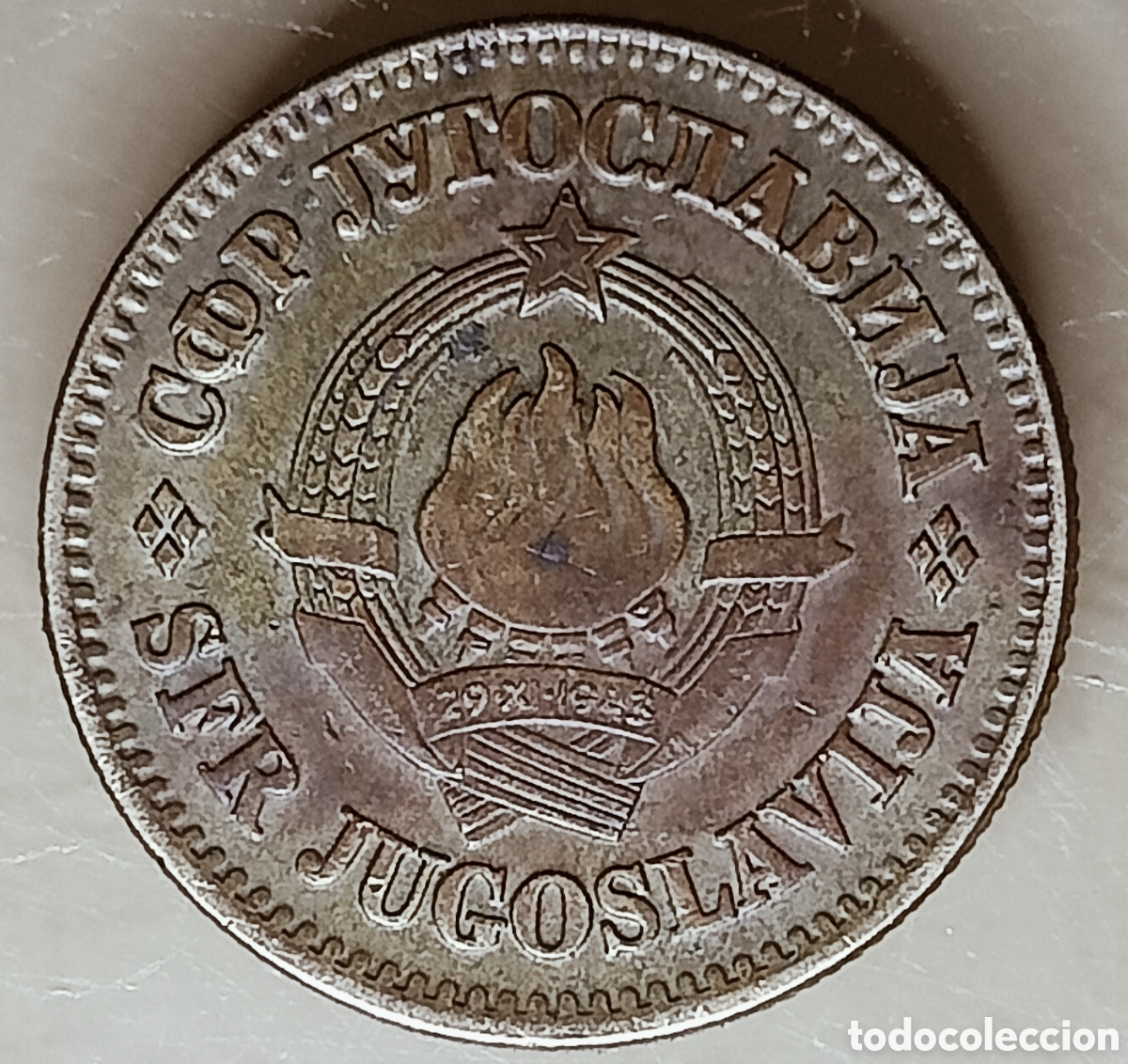 Monedas con errores: Moneda Yugoslavia(1973) Variantes(de giro) - Foto 3