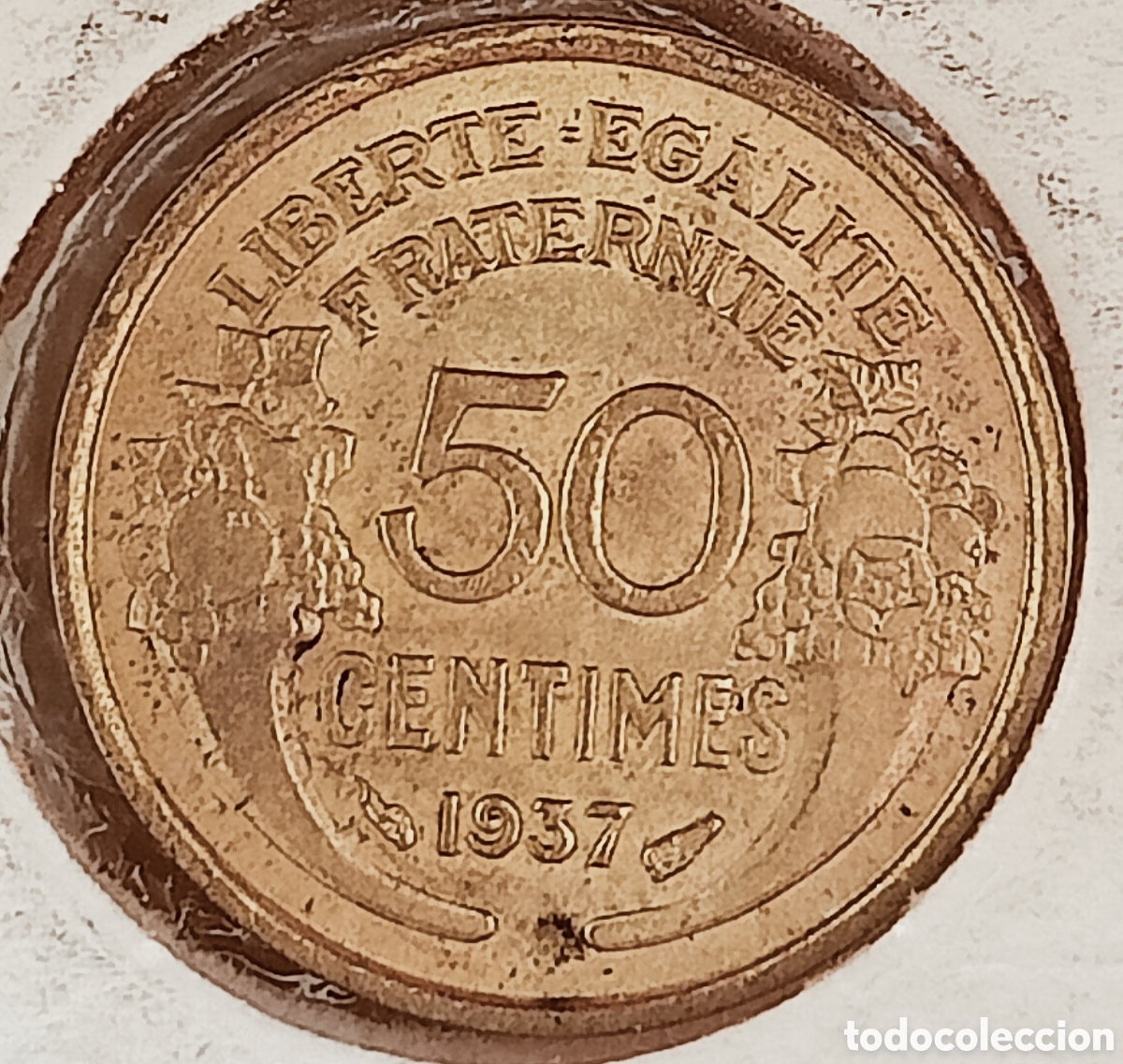 Monedas con errores: Moneda Francia(1937) variante de giro - Foto 2