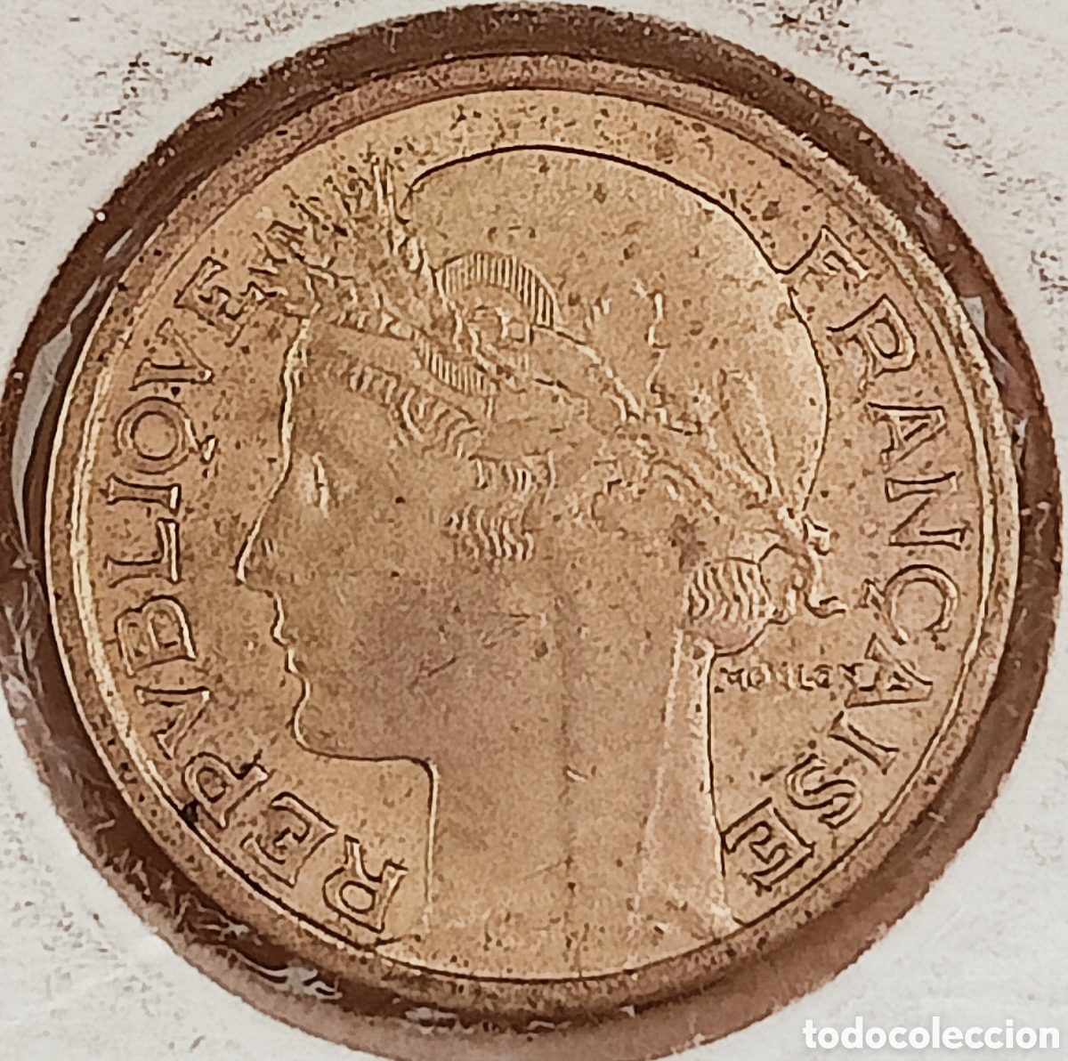 Monedas con errores: Moneda Francia(1937) variante de giro - Foto 1