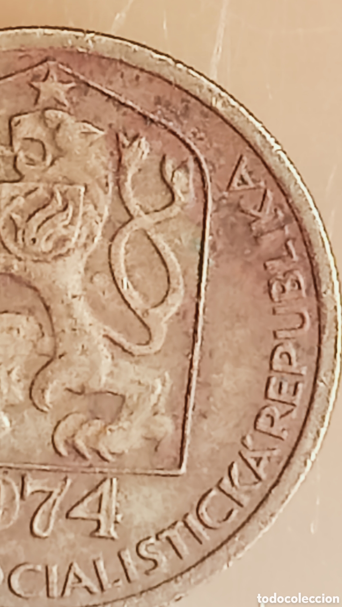 Monedas con errores: Moneda Checoslovaquia(1974) variante y error de acu&ntilde;aci&oacute;n - Foto 4