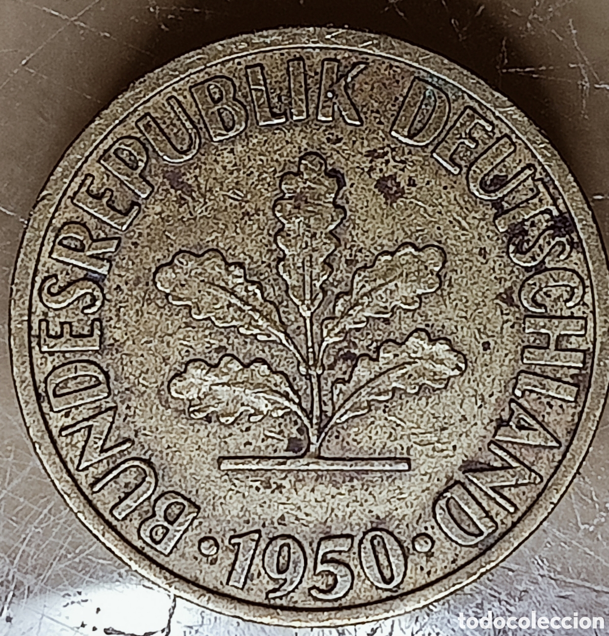 Monedas con errores: Moneda de Alemania.RFA,1950-j/variante - Foto 1