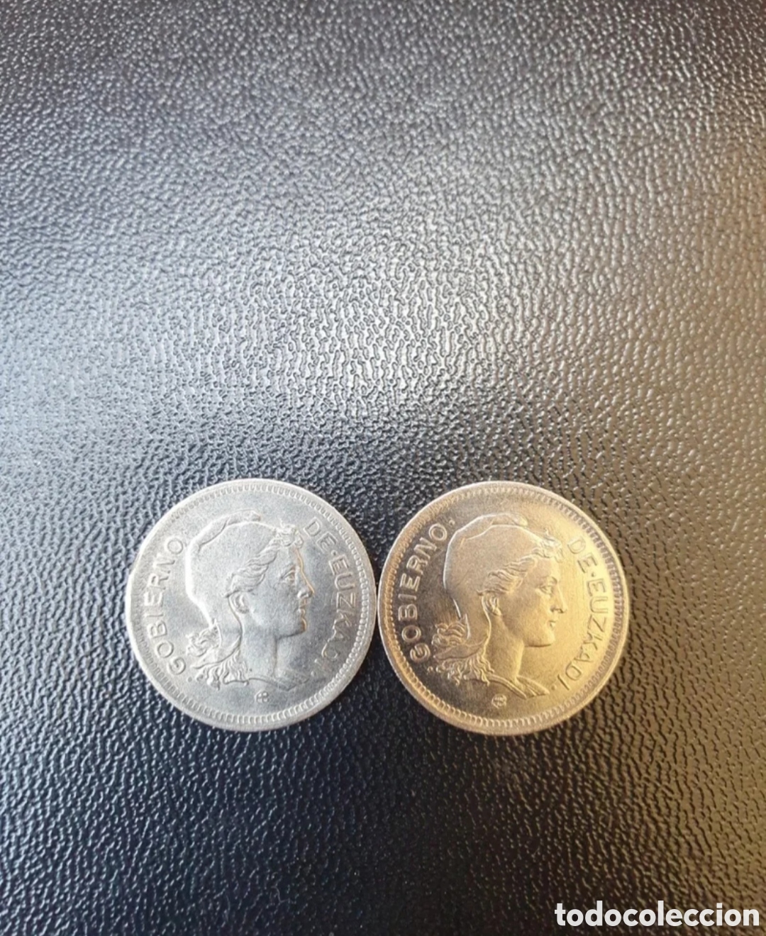 Monedas con errores: 2 MONEDAS de 1 PESETA 1937 (GOBIERNO de EUZKADI) - Foto 2