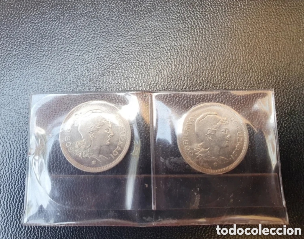 Monedas con errores: 2 MONEDAS de 1 PESETA 1937 (GOBIERNO de EUZKADI) - Foto 4