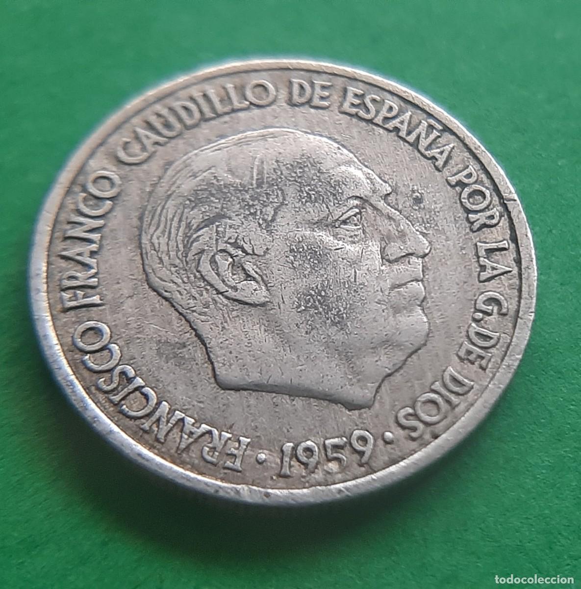 Monedas con errores: (ESPA&Ntilde;A-ERROR)(1959) 10 C&Eacute;NTIMOS DEL ESTADO ESPA&Ntilde;OL CON REPINTE - Foto 7