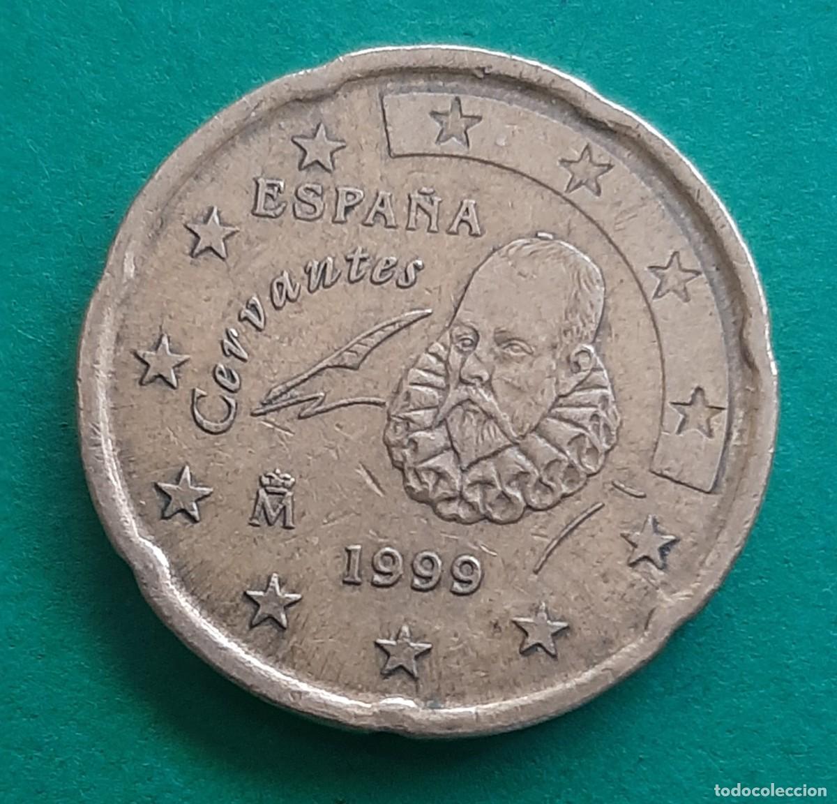 Monedas con errores: (ESPA&Ntilde;A-ERROR)(1999) 20 C&Eacute;NTIMOS DE EURO CON EXCESOS DE METAL - Foto 3