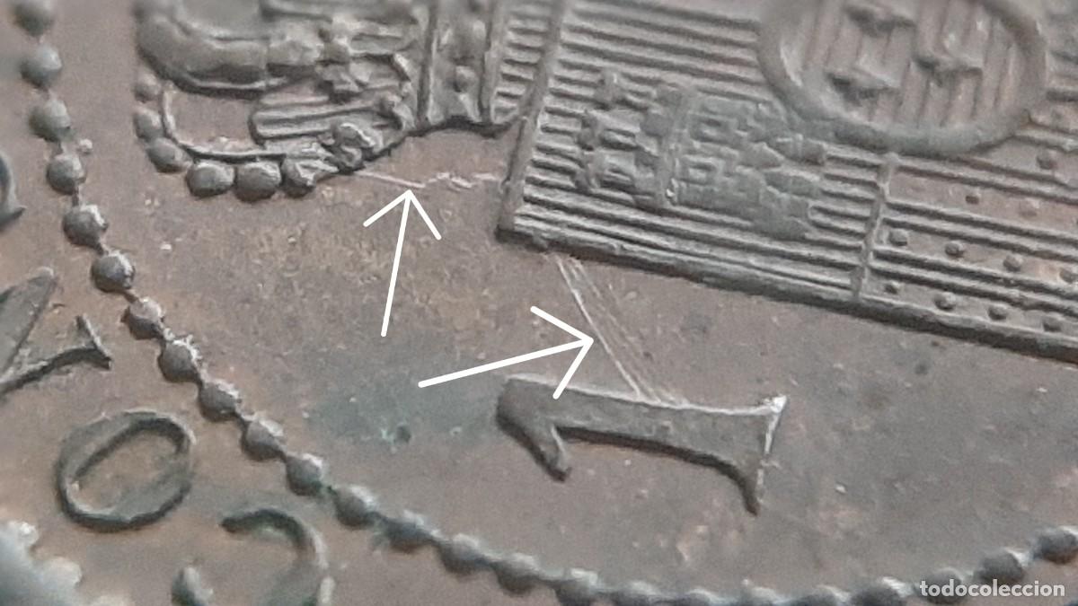Monedas con errores: (ALFONSO XIII-ERROR)(1906*6) 1 C&Eacute;NTIMO CON REPINTE EN REVERSO - Foto 1