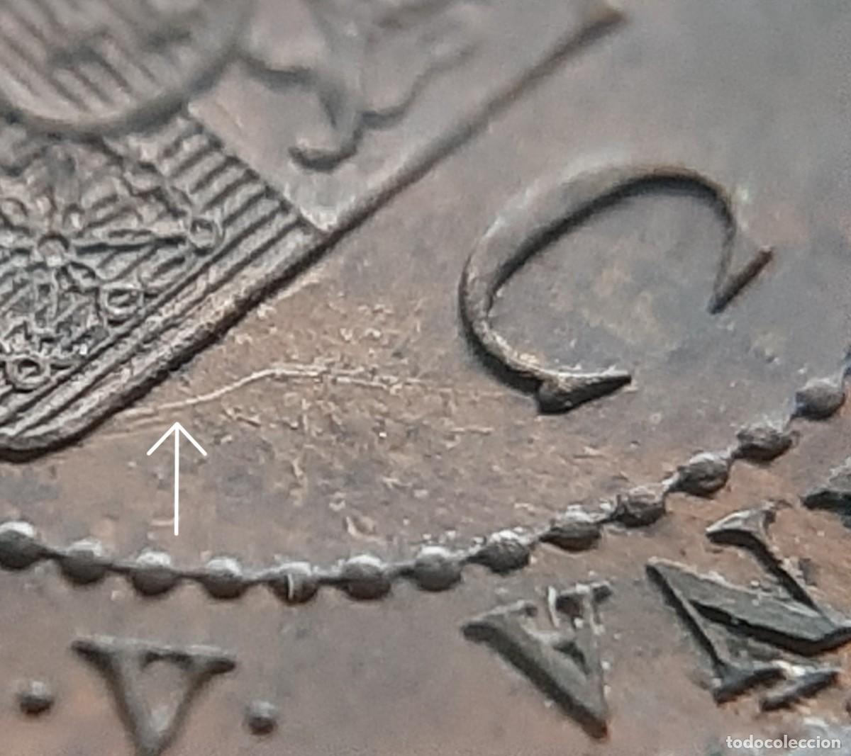 Monedas con errores: (ALFONSO XIII-ERROR)(1906*6) 1 C&Eacute;NTIMO CON REPINTE EN REVERSO - Foto 7