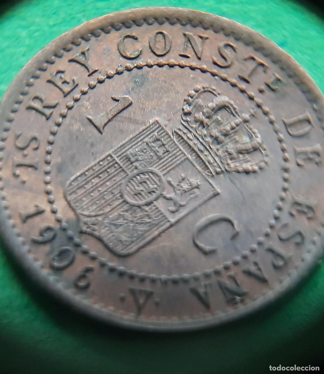 Monedas con errores: (ALFONSO XIII-ERROR)(1906*6) 1 C&Eacute;NTIMO CON REPINTE EN REVERSO - Foto 10
