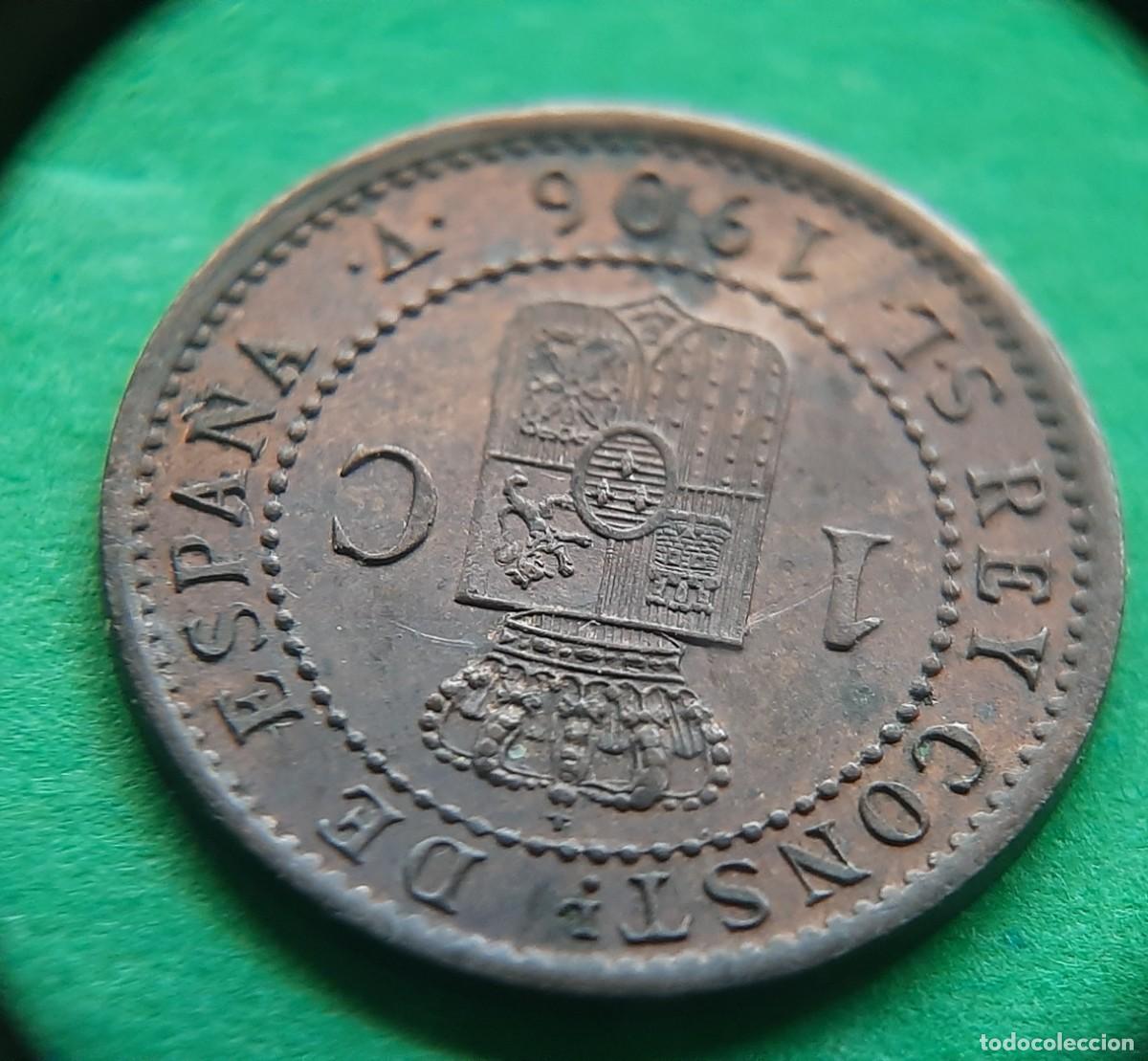 Monedas con errores: (ALFONSO XIII-ERROR)(1906*6) 1 C&Eacute;NTIMO CON REPINTE EN REVERSO - Foto 14