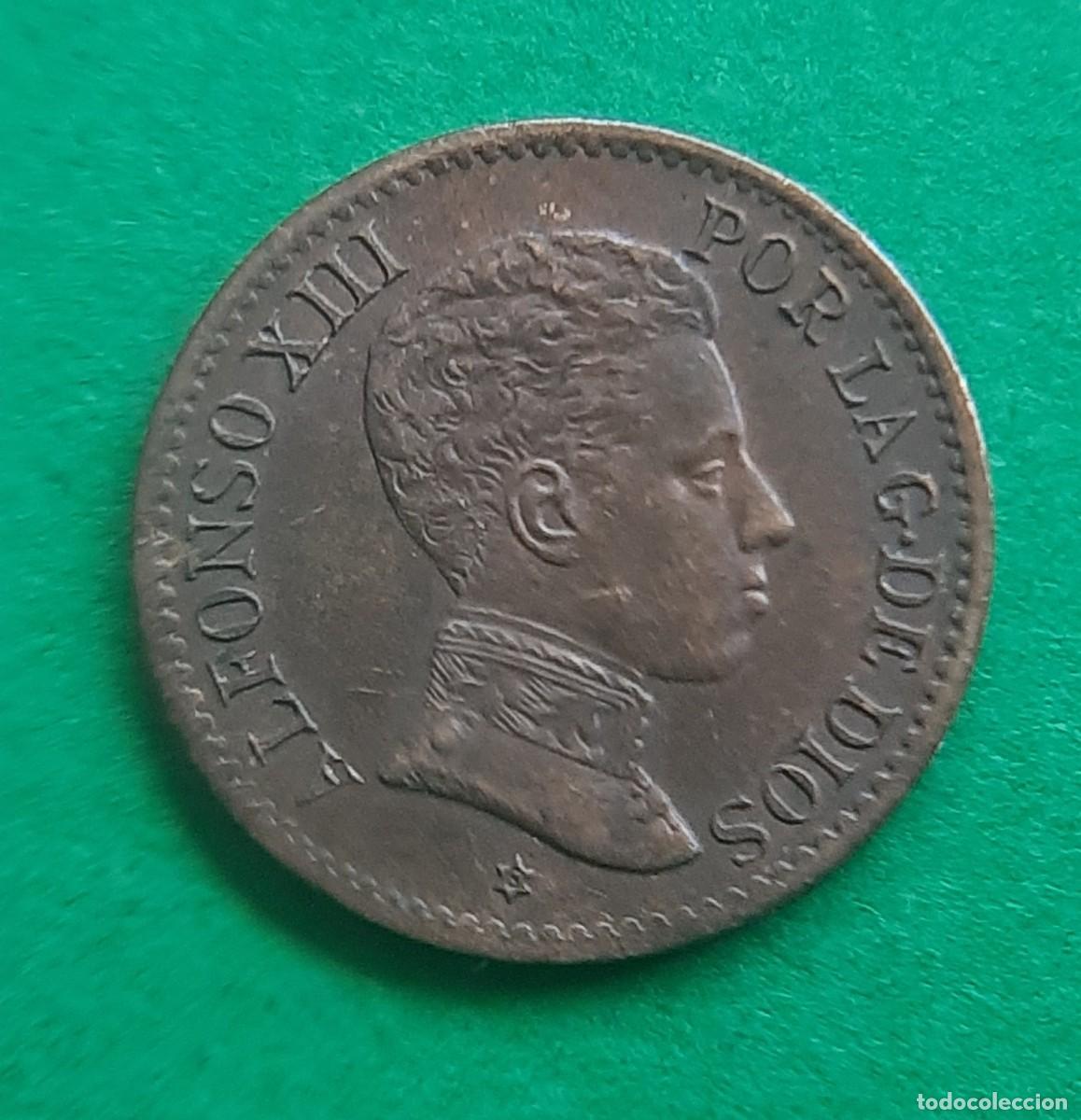 Monedas con errores: (ALFONSO XIII-ERROR)(1906*6) 1 C&Eacute;NTIMO CON REPINTE EN REVERSO - Foto 16