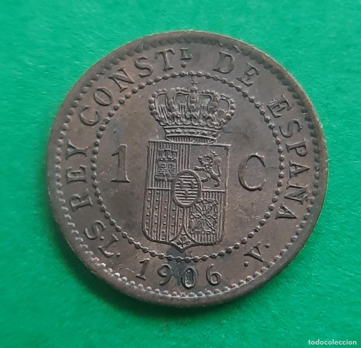 Monedas con errores: (ALFONSO XIII-ERROR)(1906*6) 1 C&Eacute;NTIMO CON REPINTE EN REVERSO - Foto 17