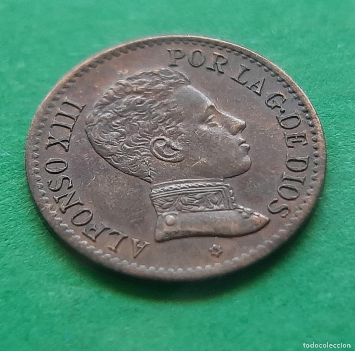 Monedas con errores: (ALFONSO XIII-ERROR)(1906*6) 1 C&Eacute;NTIMO CON REPINTE EN REVERSO - Foto 18