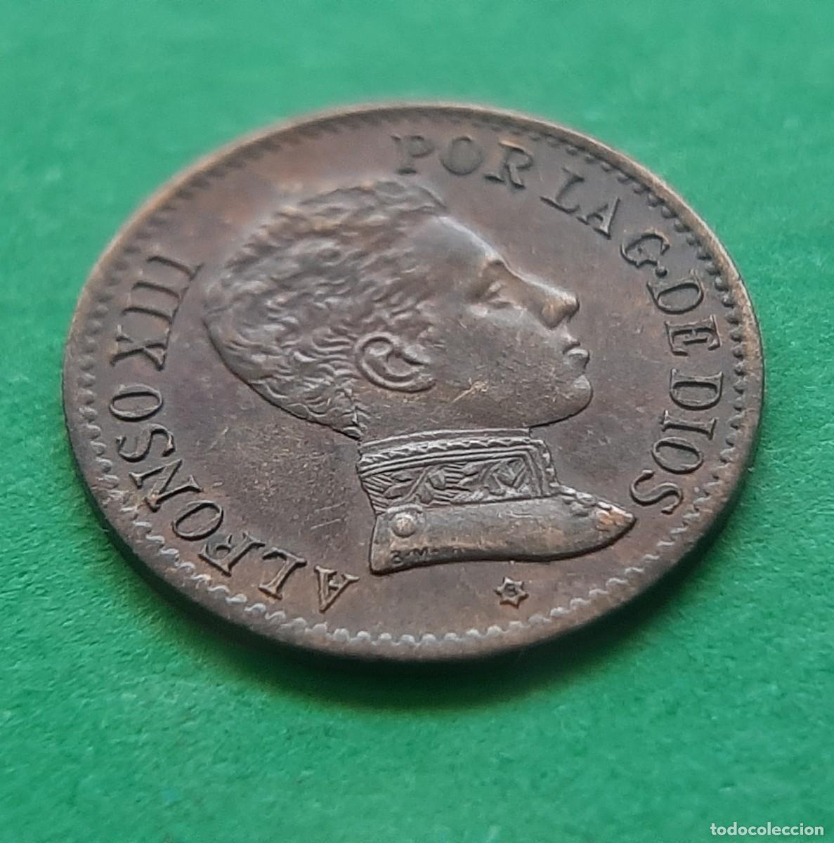 Monedas con errores: (ALFONSO XIII-ERROR)(1906*6) 1 C&Eacute;NTIMO CON REPINTE EN REVERSO - Foto 19