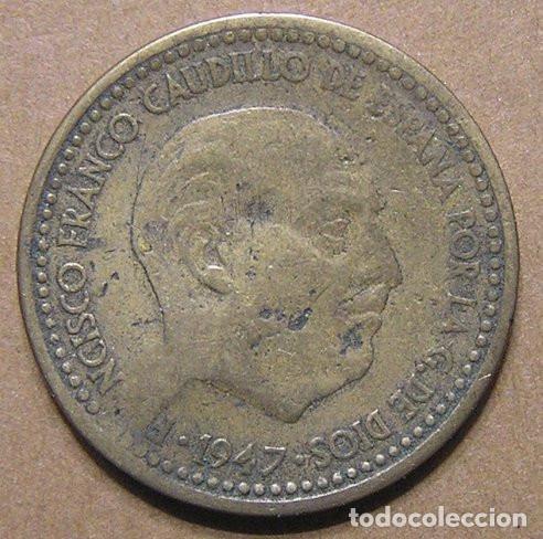 Monedas con errores: 1 PESETA 1947 - VARIANTE ESTRELLA 56