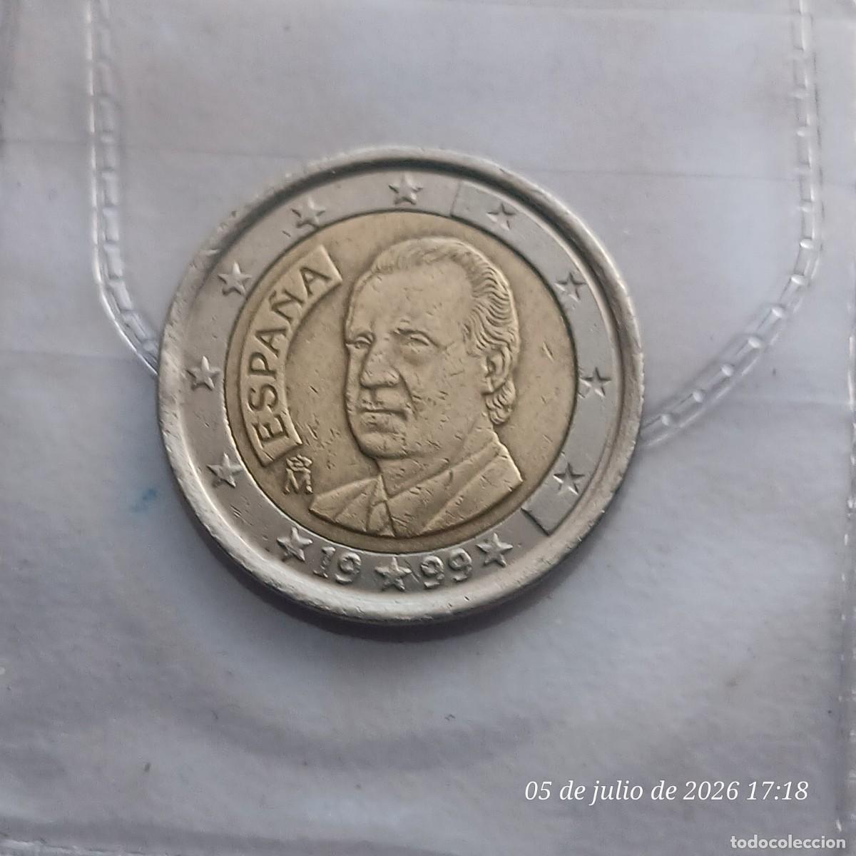 Monedas con errores: 2 &euro;. Espa&ntilde;a 1999. &rdquo; Una sonrisa real&rdquo;. ERROR de acu&ntilde;ado.