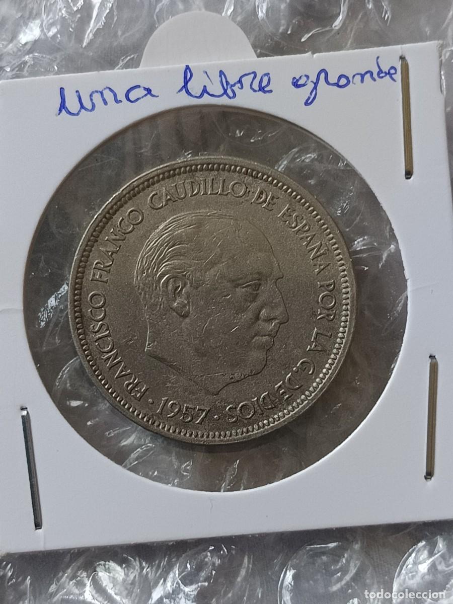 Monnaies avec erreurs: 50 pesetas 1957 UNA LIBRE GRANDE comprada en tienda numinastica