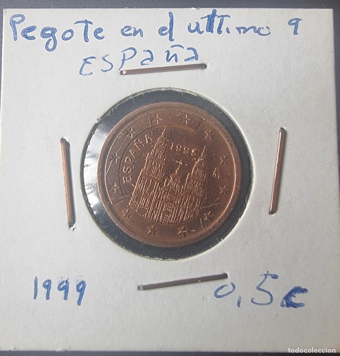 Monedas con errores: MONEDA ESPA&Ntilde;A 1999 - 5 CENTIMOS DE EURO - ERROR EXCESO METAL - Foto 1