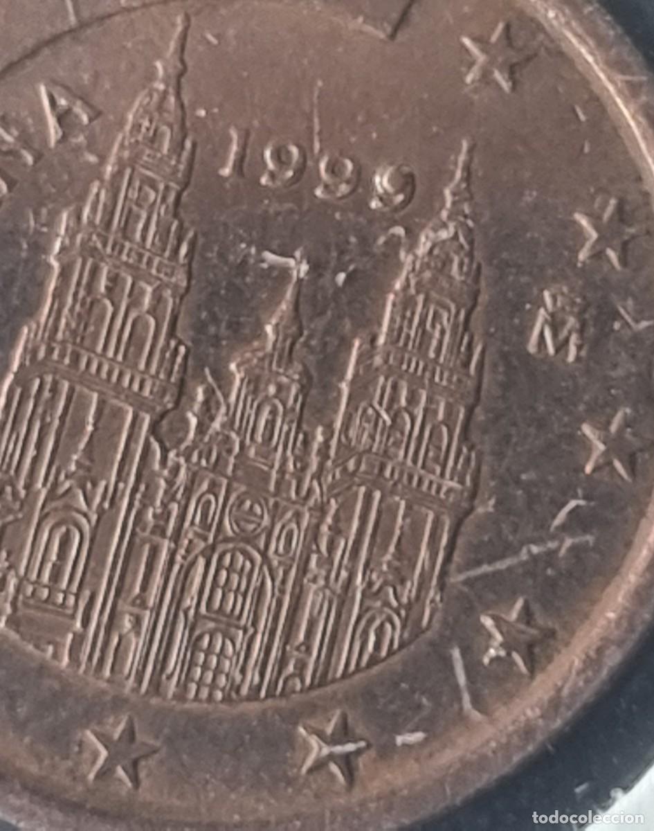 Monedas con errores: MONEDA ESPA&Ntilde;A 1999 - 5 CENTIMOS DE EURO - ERROR EXCESO METAL - Foto 3