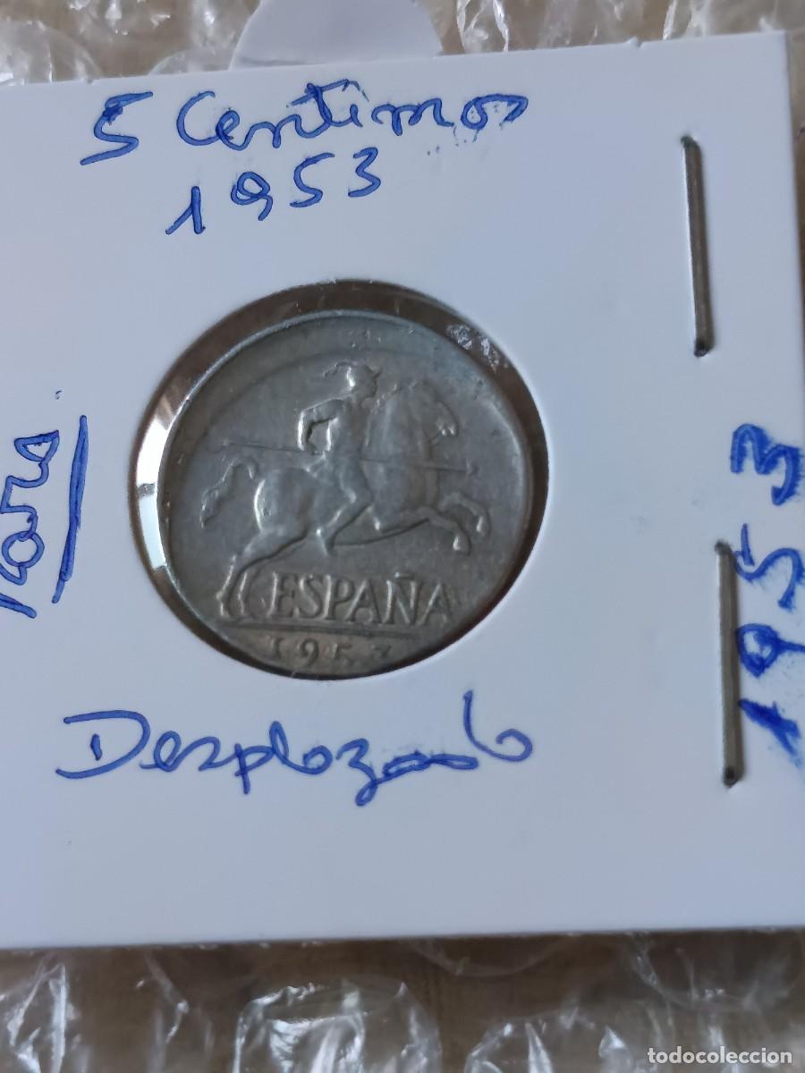 Moedas com erros: 5 C&eacute;ntimos 1953 desplazada