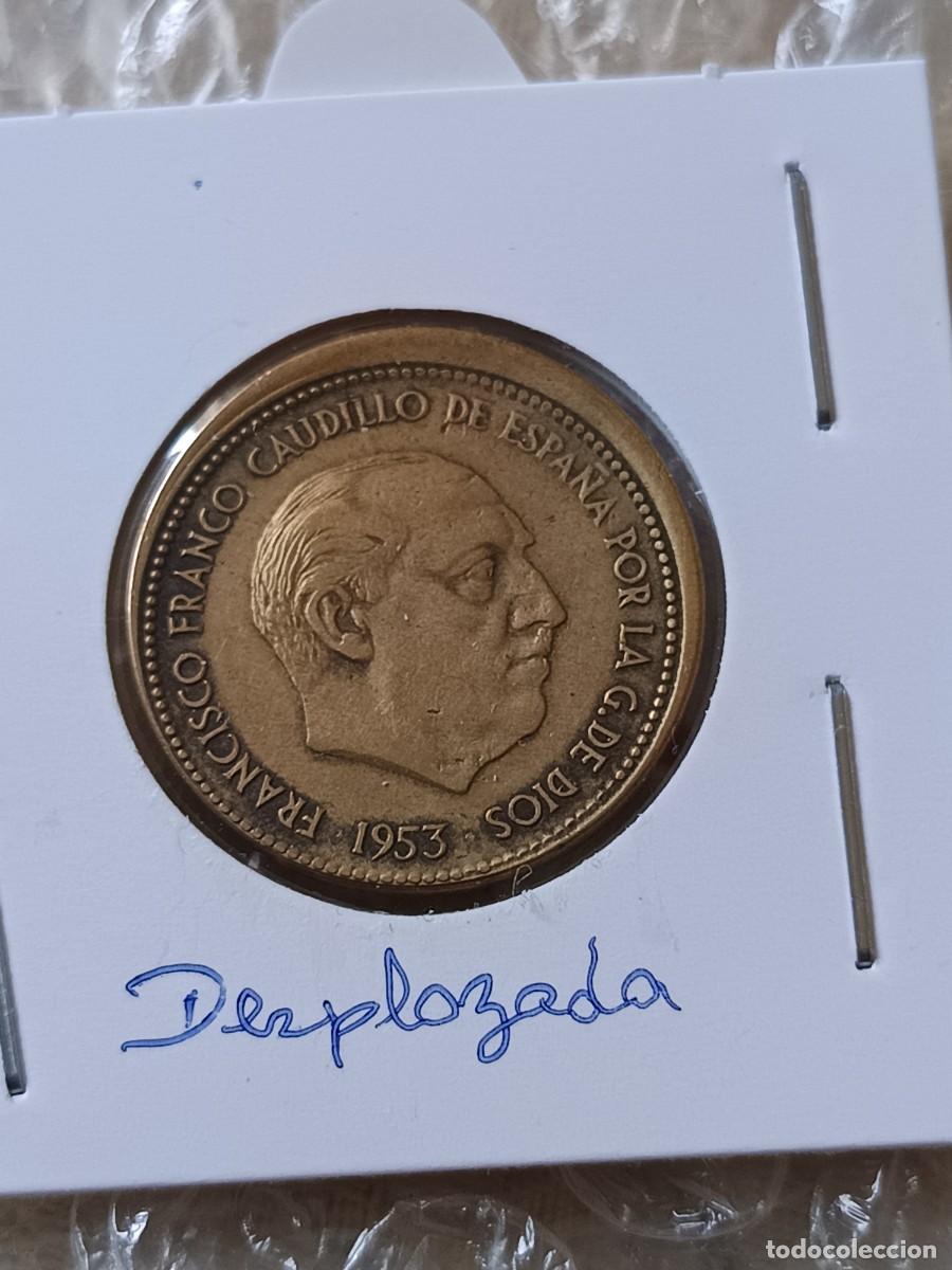 Moedas com erros: Monedas 2,50 pesetas 1953 desplazada