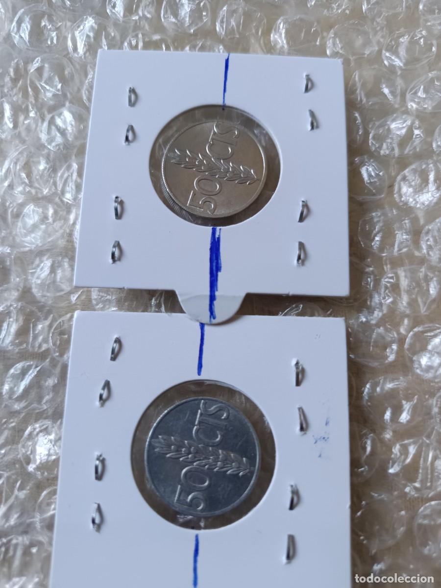 Monedas con errores: 2 monedas 50 c&eacute;ntimos 1966 desplazada