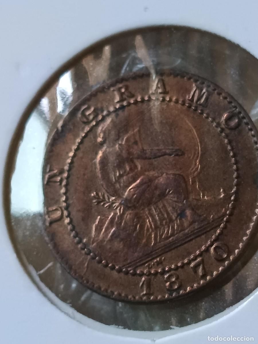 Monedas con errores: Monedas 1 c&eacute;ntimo 1870 calcada o repinte - Foto 1