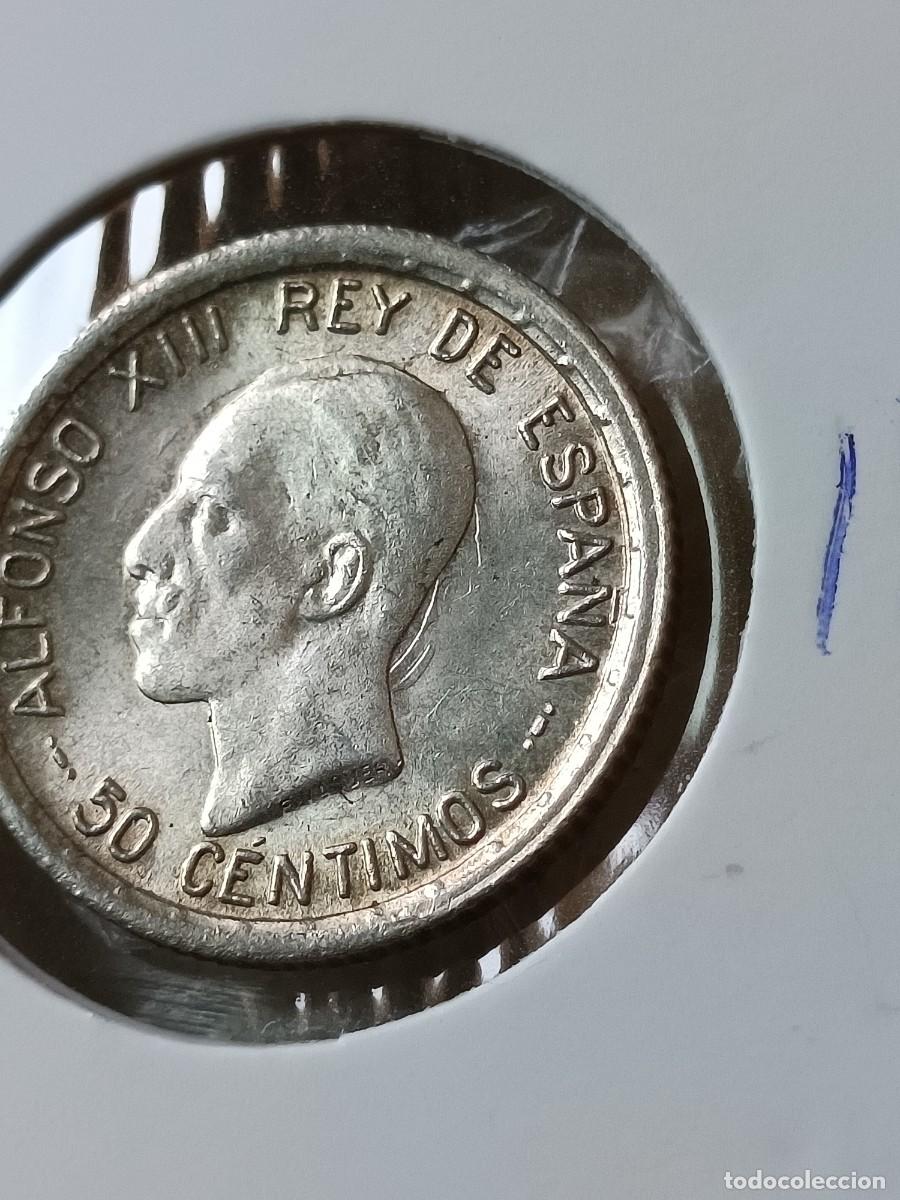 Monedas con errores: Monedas 50 c&eacute;ntimos 1926 plata con repinte - Foto 2