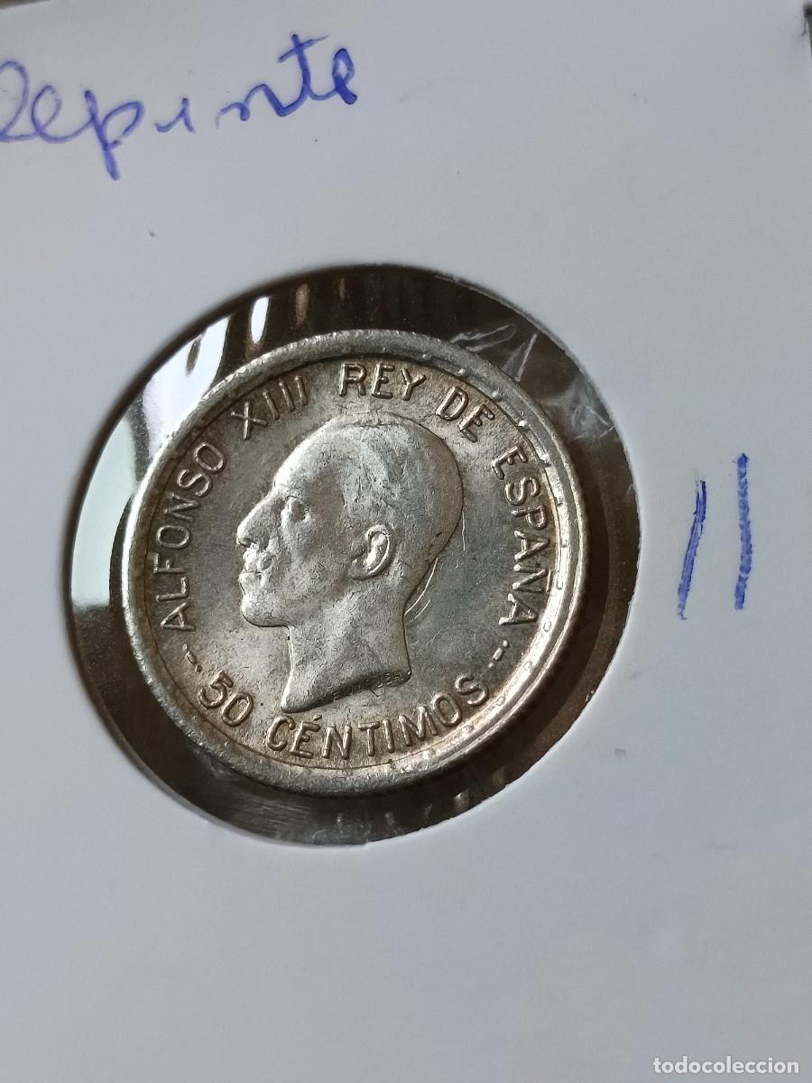 Monedas con errores: Monedas 50 c&eacute;ntimos 1926 plata con repinte - Foto 3