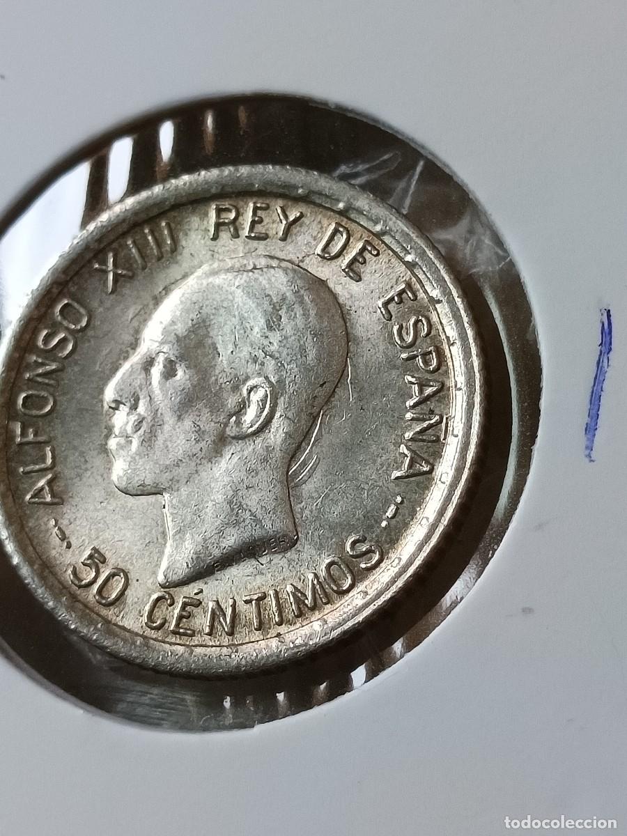Monedas con errores: Monedas 50 c&eacute;ntimos 1926 plata con repinte - Foto 4