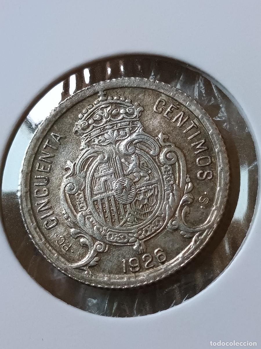 Monedas con errores: Monedas 50 c&eacute;ntimos 1926 plata con repinte - Foto 5