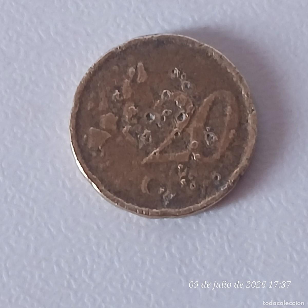 Monedas con errores: Moneda de 20 ctmos. de Euro. Espa&ntilde;a, superdefectuosa. - Foto 1